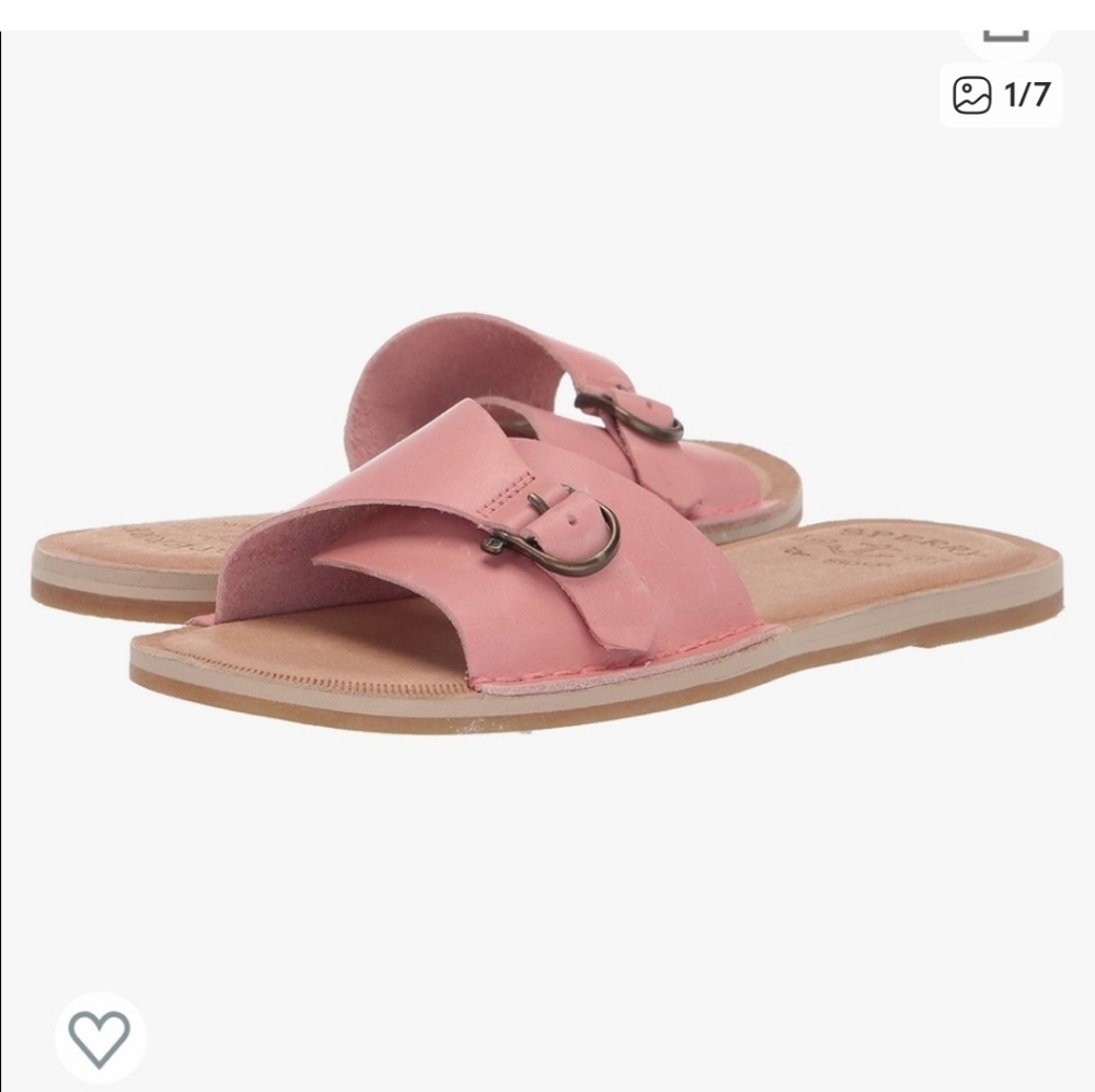 Sperry Seaport Pink Leather Slide‎ Sandals 8